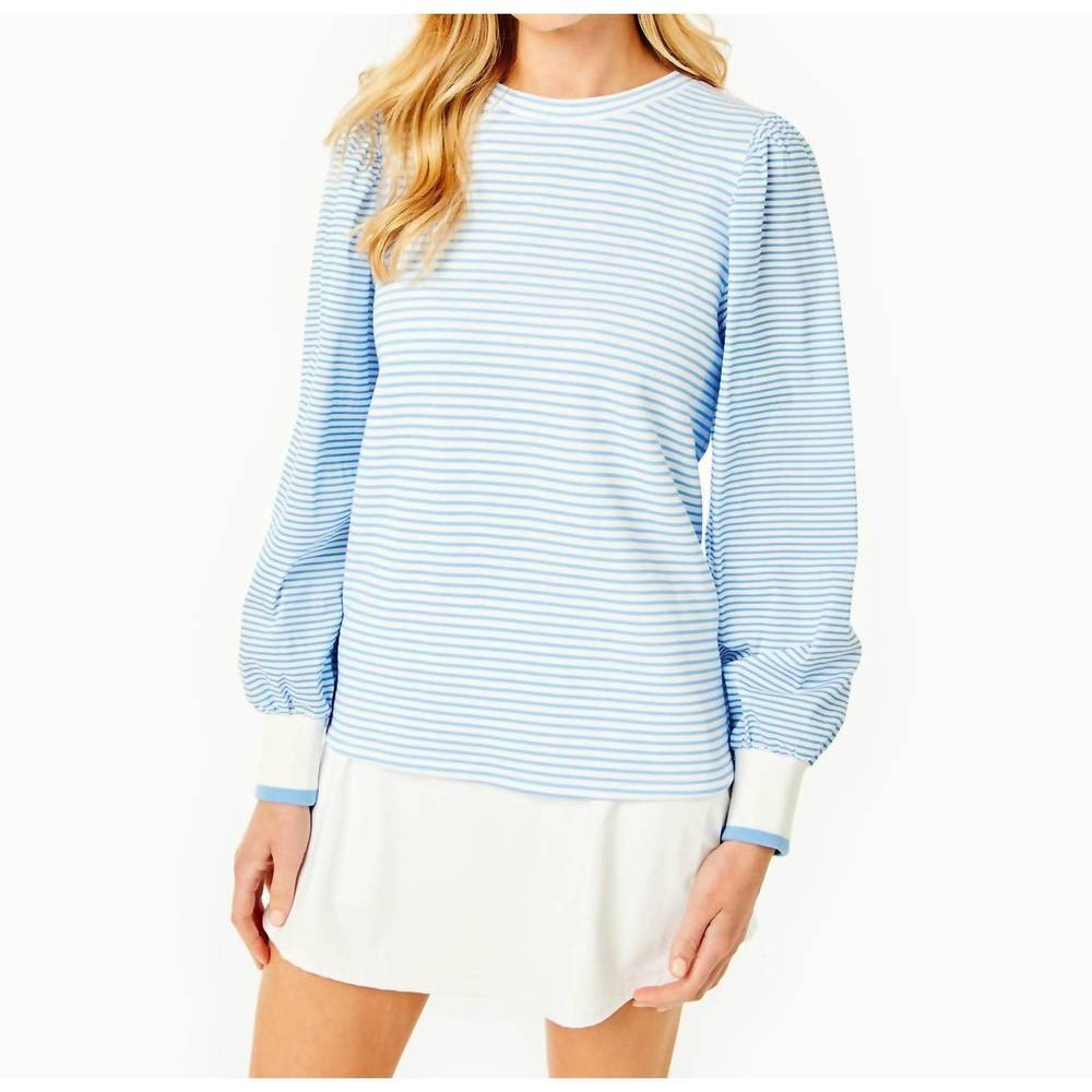 NEW ADDISON BAY penny pullover in super white/matisse stripe